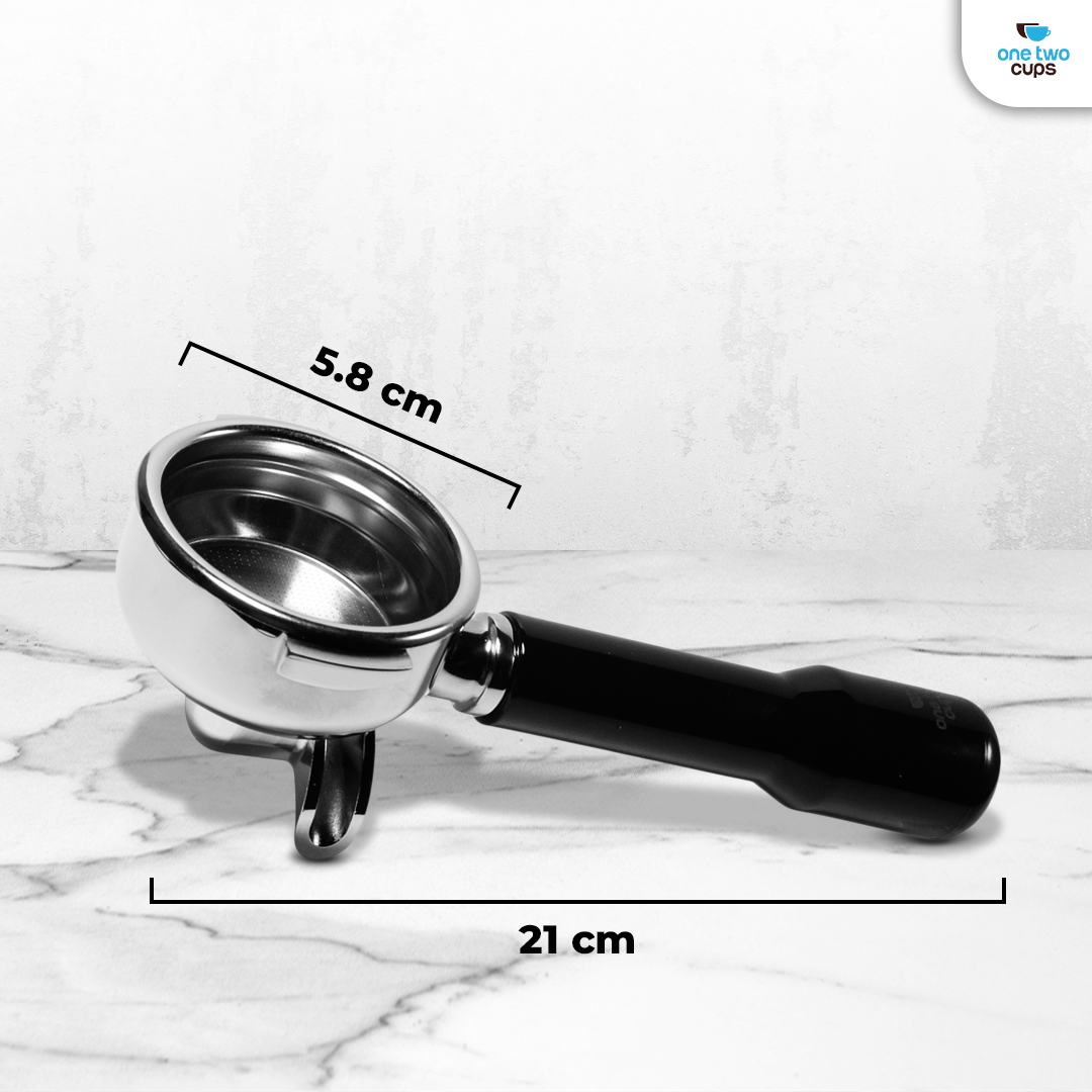 Gambar produk One Two Cups Portafilter Double Spout Stainless Steel 58mm Plastik - AL304