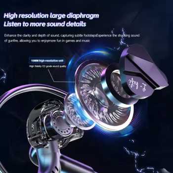 Gambar produk VAORLO Earphone Gaming Wired Type C HiFi Surround Sound Detachable Mic - G62