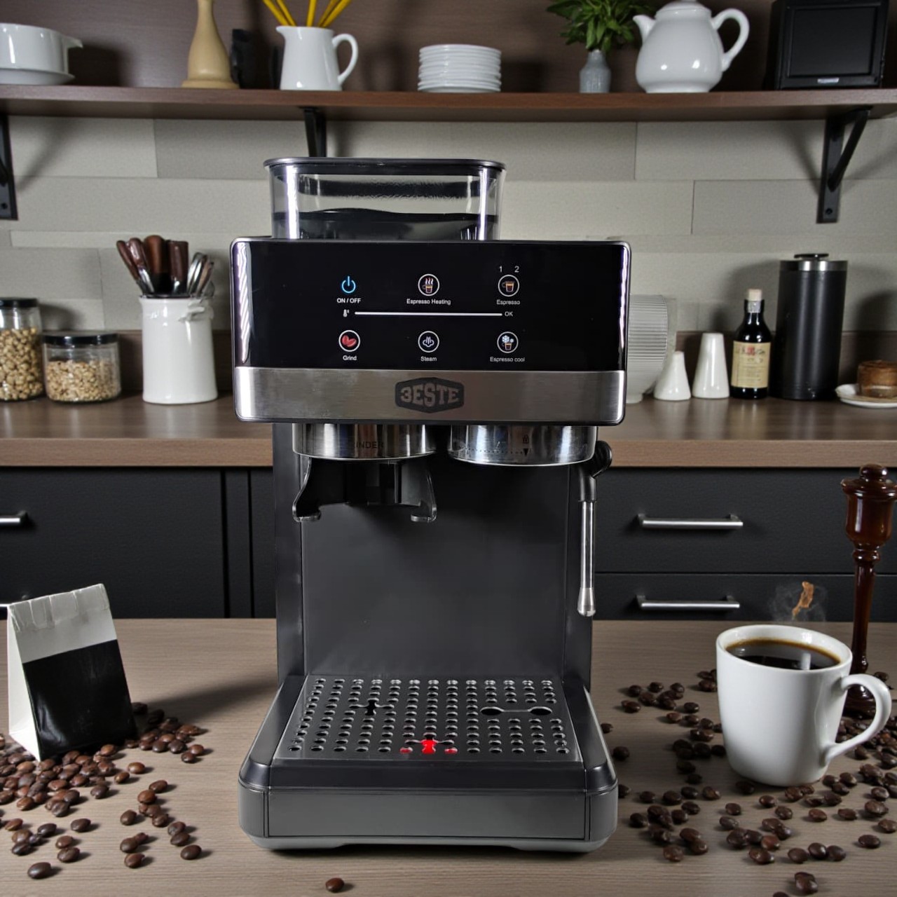 Trieste Mesin Kopi Espresso Coffee Maker Grinder Frothing 20 Bar 1350W - CM5520 Gambar produk Trieste Mesin Kopi Espresso Coffee Maker Grinder Frothing 20 Bar 1350W - CM5520