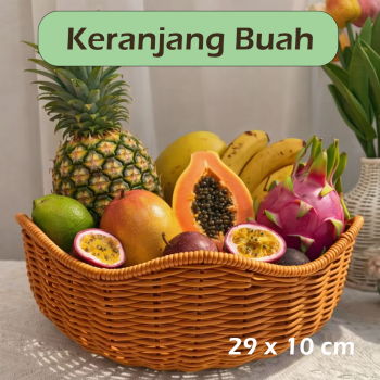 KKHouse Keranjang Wadah Buah Basket Storage Holder Plastic Rattan - C0010