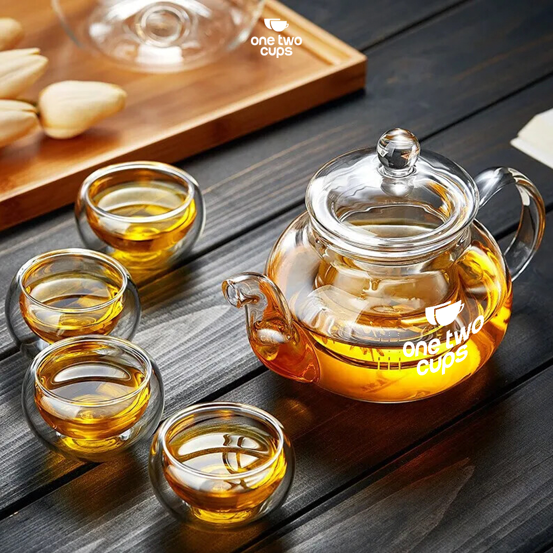 One Two Cups Teko Teh Borosilikat Saringan Tahan Panas Teapot 400ml - 8CV101 Gambar produk One Two Cups Teko Teh Borosilikat Saringan Tahan Panas Teapot 400ml - 8CV101