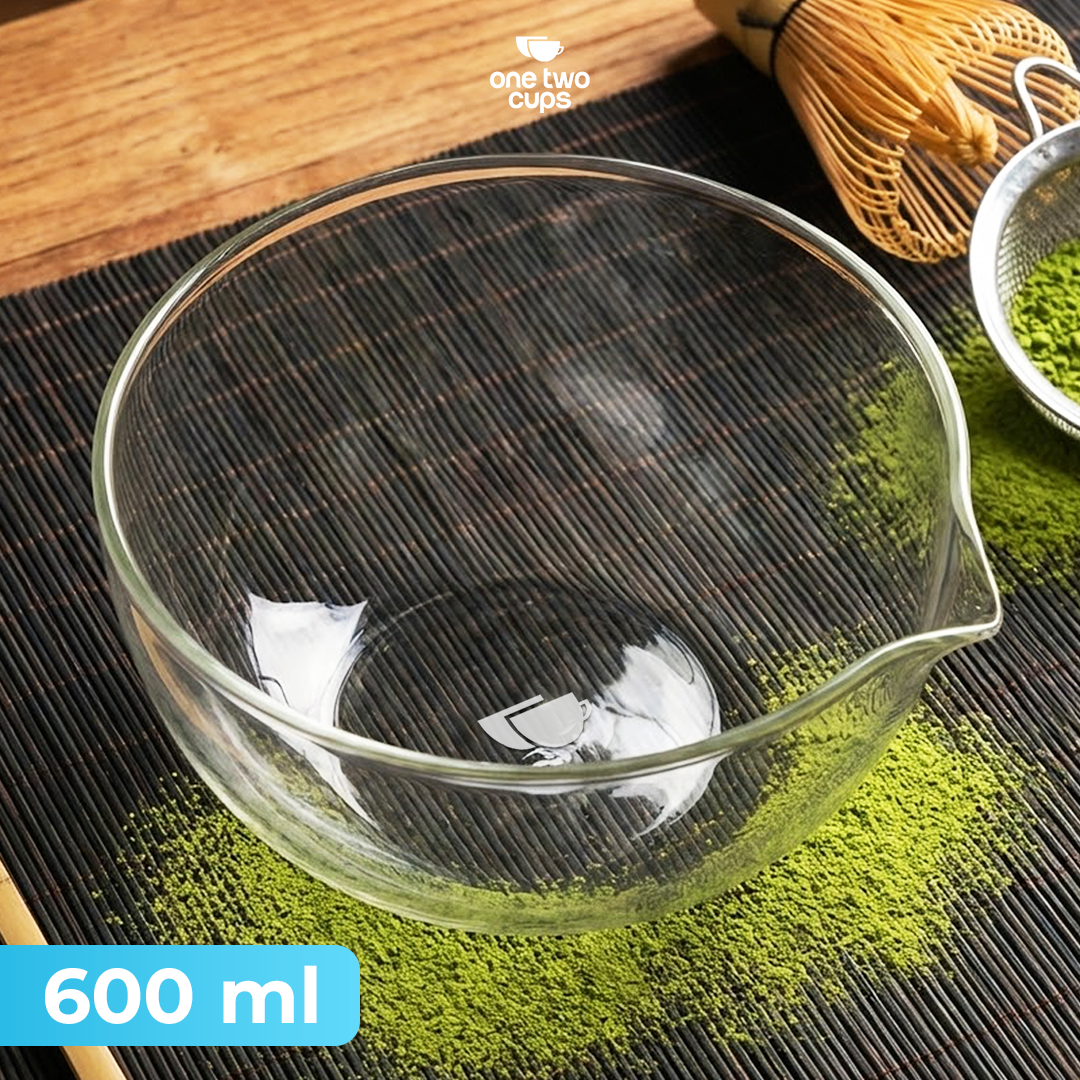 One Two Cups Mangkuk Teh Chawan Kaca Transparent Japanese Matcha Bowl 600ml - CO7 Gambar produk One Two Cups Mangkuk Teh Chawan Kaca Transparent Japanese Matcha Bowl 600ml - CO7