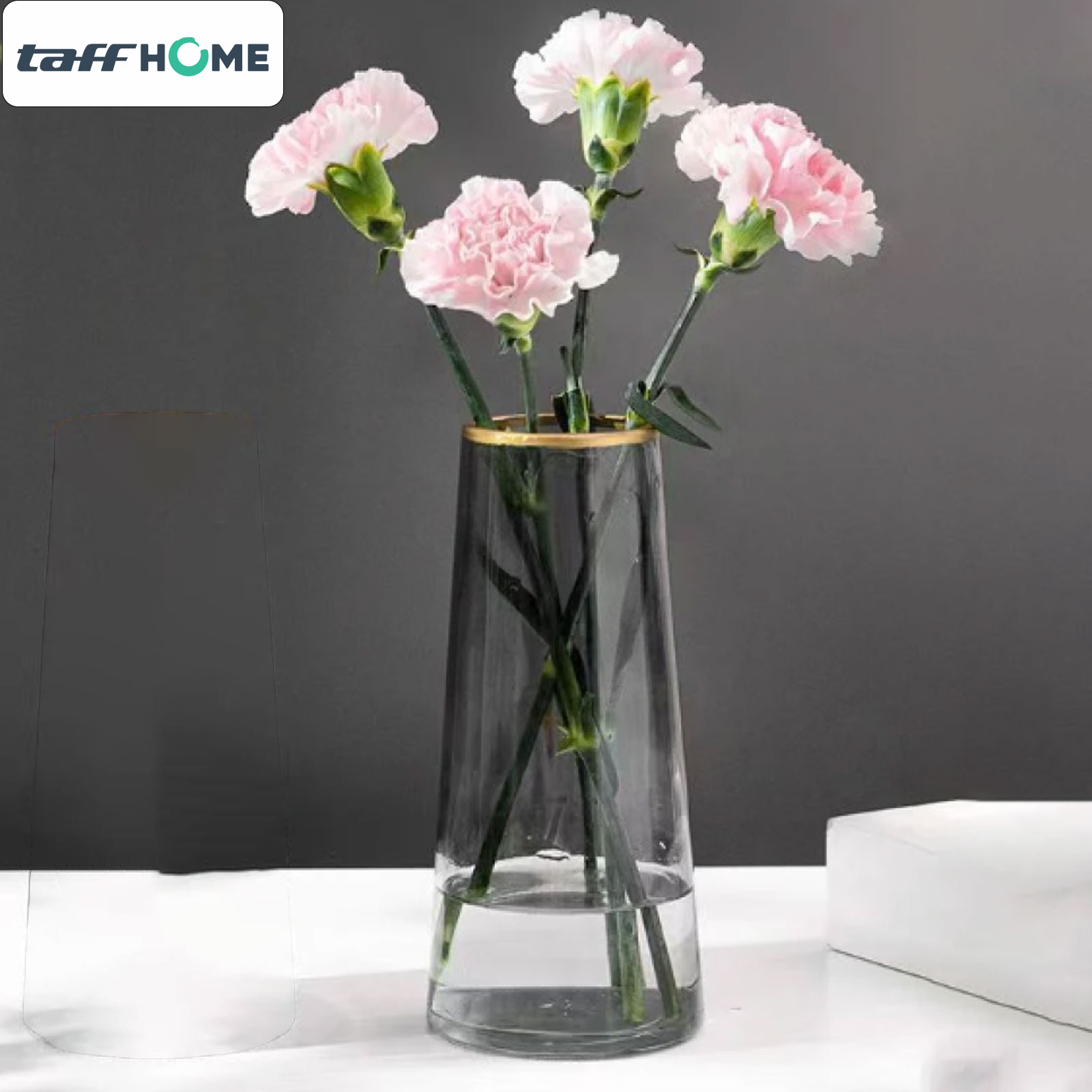 TaffHOME Vas Bunga Kaca Silinder Smooth Nordic Simple Glass Vase - QT072 Gambar produk TaffHOME Vas Bunga Kaca Silinder Smooth Nordic Simple Glass Vase - QT072