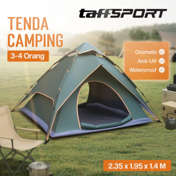 Gambar produk TaffSPORT Tenda Camping Lipat Otomatis 3-4 Orang Double Layer - ZK50