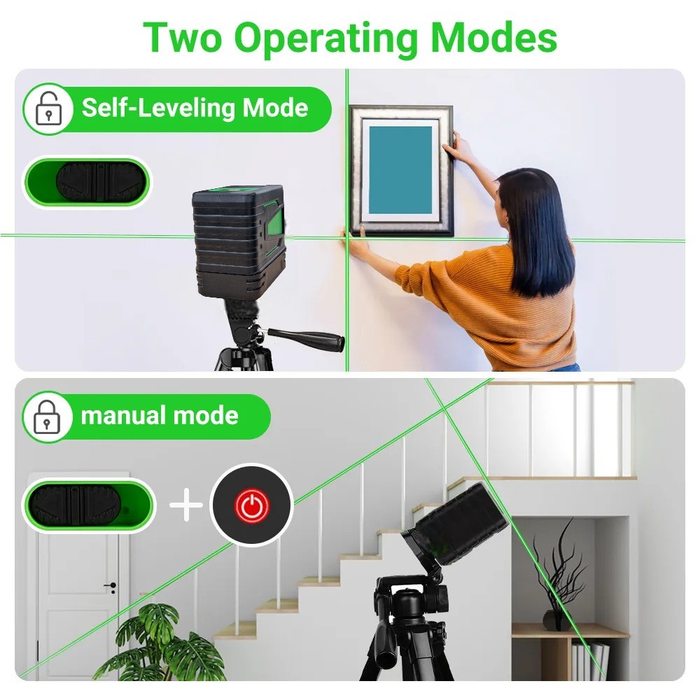 HILDA Laser Level Self Leveling 2 Line 520nm Waterproof - KSWLS236 Gambar produk HILDA Laser Level Self Leveling 2 Line 520nm Waterproof - KSWLS236