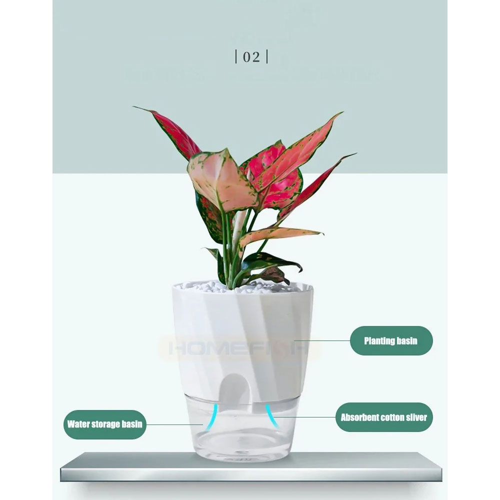 Olize Pot Tanaman Otomatis Self Watering Slim Transparant Home Garden - A709 Gambar produk Olize Pot Tanaman Otomatis Self Watering Slim Transparant Home Garden - A709