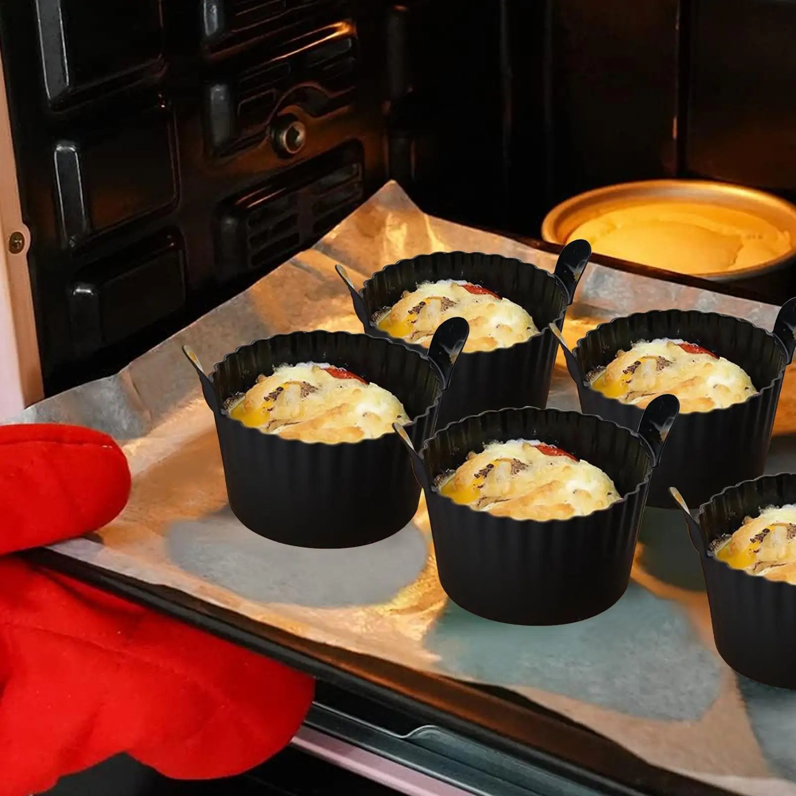 SHINKI Alas Air Fryer Silikon Egg Poacher Baking Cups 7.5cm 6 PCS - M05 Gambar produk SHINKI Alas Air Fryer Silikon Egg Poacher Baking Cups 7.5cm 6 PCS - M05