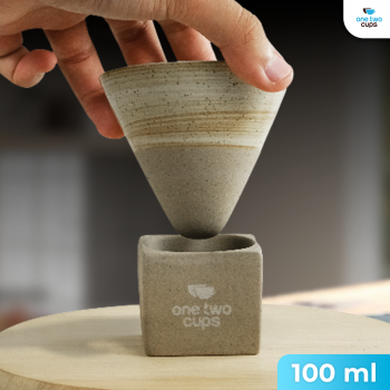 One Two Cups Gelas Keramik Kopi Teh Japanese Cone Shape Cup 100ml - PDQ001