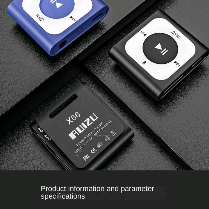 RUIZU MP3 Player Bluetooth 5.0 Radio Rechargeable Portable Clip 32GB - X66 Gambar produk RUIZU MP3 Player Bluetooth 5.0 Radio Rechargeable Portable Clip 32GB - X66