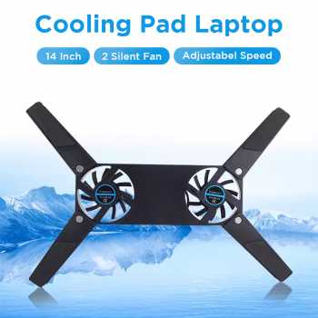 Kingcooler Cooling Pad Laptop Kipas Pendingin Lipat 2 Fan 14 Inch - 818