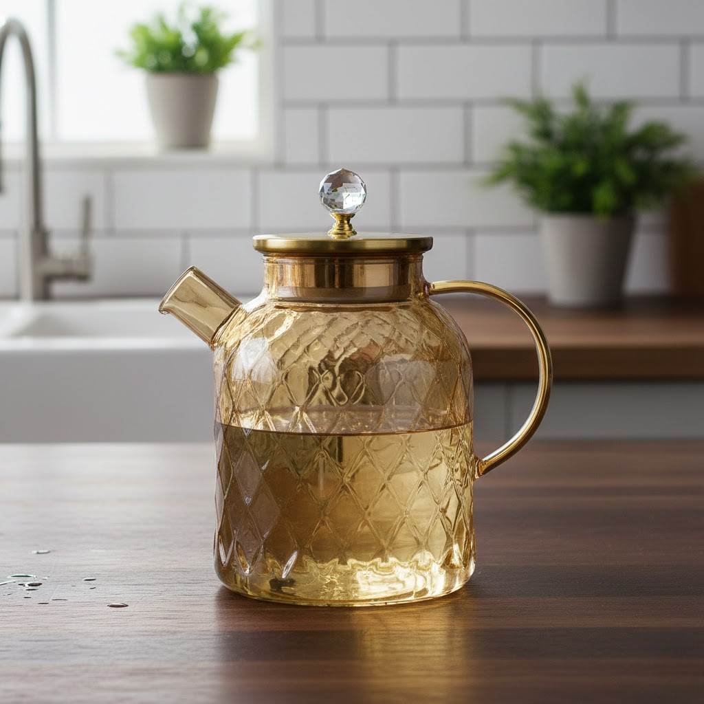 Chapin Teko Teh Kaca Tahan Panas Api Water Jug Borosilicate Teapot 1.8L - TK12 Gambar produk Chapin Teko Teh Kaca Tahan Panas Api Water Jug Borosilicate Teapot 1.8L - TK12