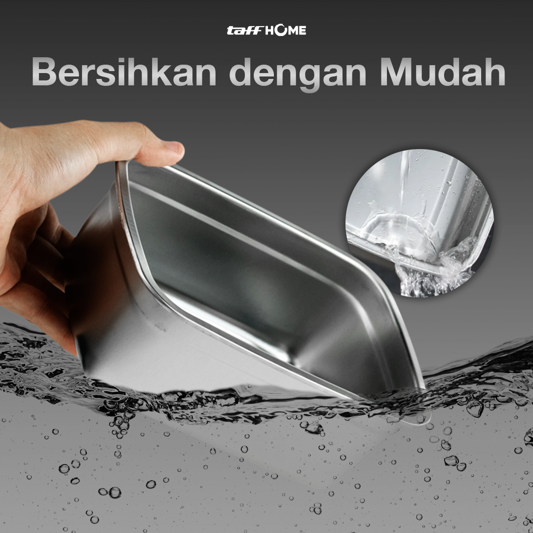 TaffHOME Kotak Makan Anti Tumpah Lunch Bento Box Stainless Steel 410 950ml - KT275 Gambar produk TaffHOME Kotak Makan Anti Tumpah Lunch Bento Box Stainless Steel 410 950ml - KT275