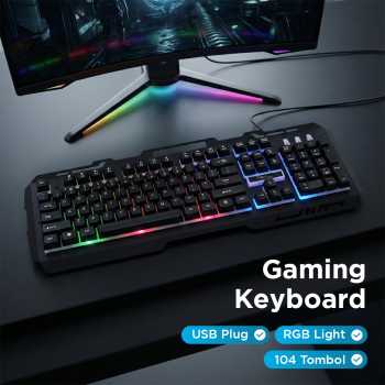 Gambar produk Leopard Gaming Keyboard Wired 104 Switch RGB Backlight - G700