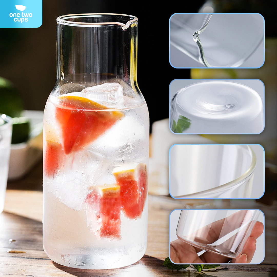 One Two Cups Set Teko Gelas Kaca Kopi Teh 1 Pitcher 1 Cup Minimalist Small 360ml - 0007G-C Gambar produk One Two Cups Set Teko Gelas Kaca Kopi Teh 1 Pitcher 1 Cup Minimalist Small 360ml - 0007G-C