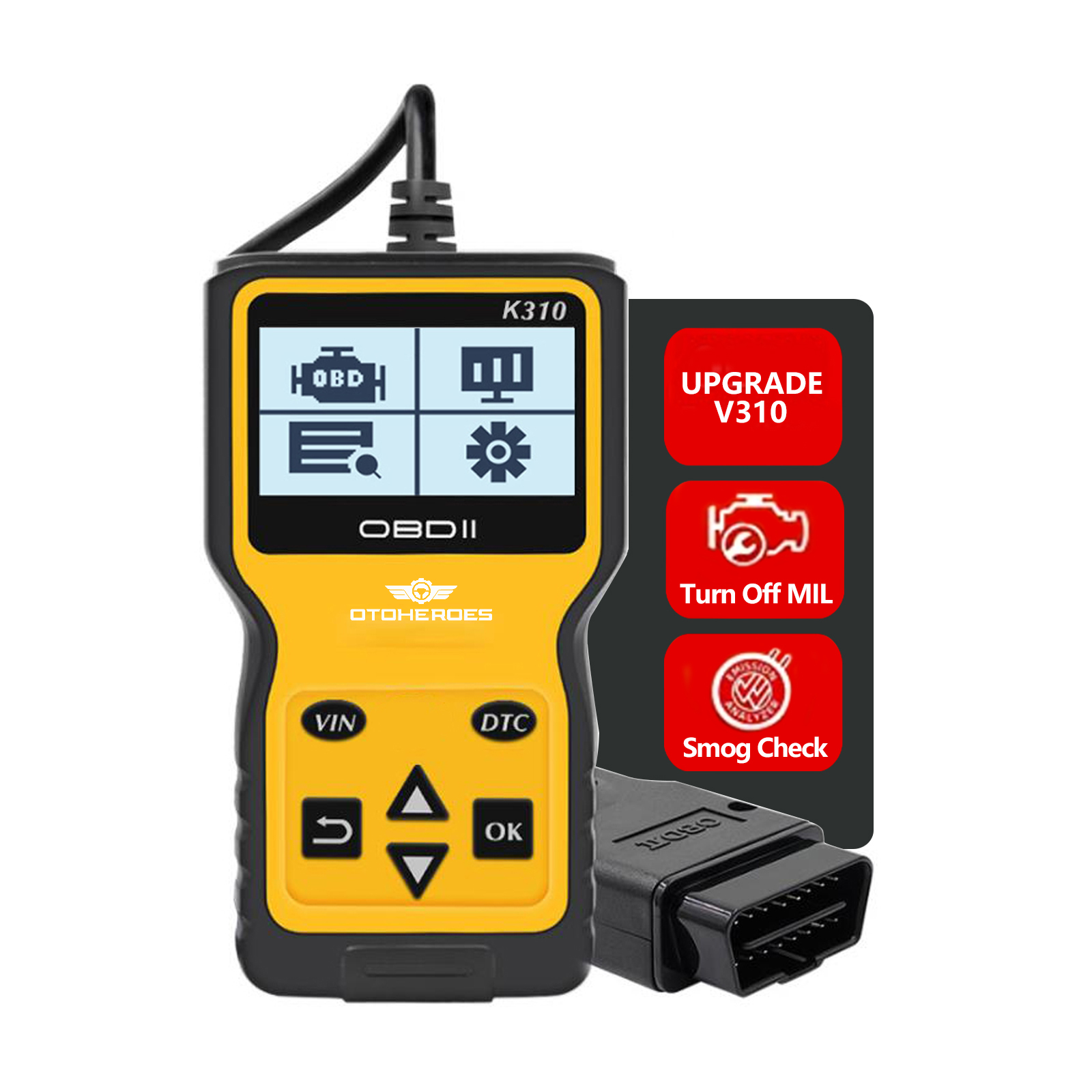 OTOHEROES Alat OBD2 Pembaca Kode Diagnostik Mobil Otomotif - K310 Gambar produk OTOHEROES Alat OBD2 Pembaca Kode Diagnostik Mobil Otomotif - K310