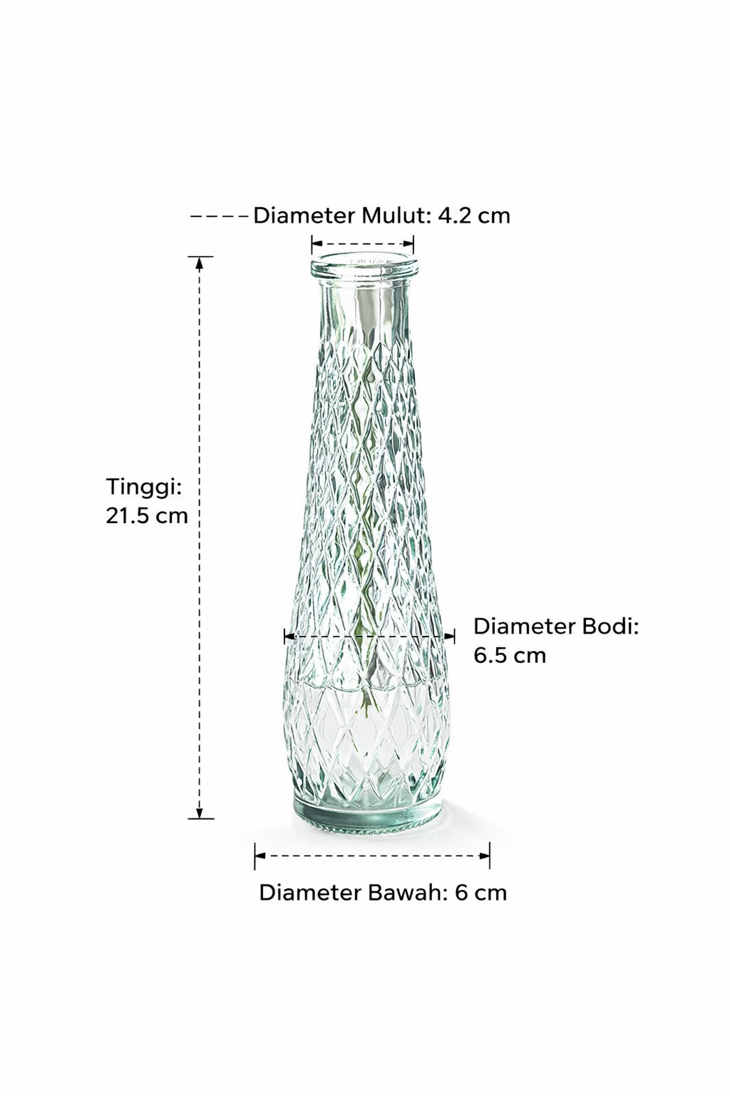 TaffHOME Vas Bunga Botol Kaca Estetik Multifungsi Crystal Flower Vase - FN-22 Gambar produk TaffHOME Vas Bunga Botol Kaca Estetik Multifungsi Crystal Flower Vase - FN-22