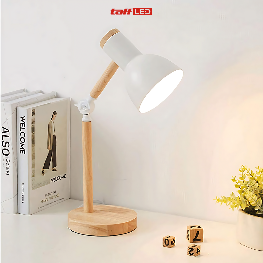 Gambar produk TaffLED Lampu Meja Belajar LED Model Nordic Wooden Art 12W 3in1 Color - PK407