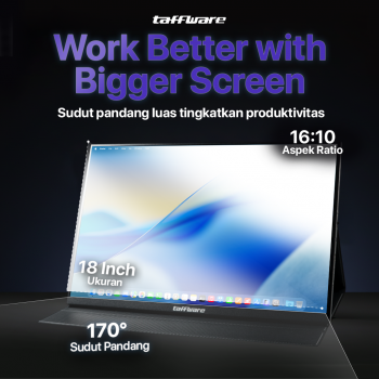 Gambar produk Taffware Portable Monitor 18 Inch IPS FHD 120Hz Type C Mini HDMI - PP120HZ