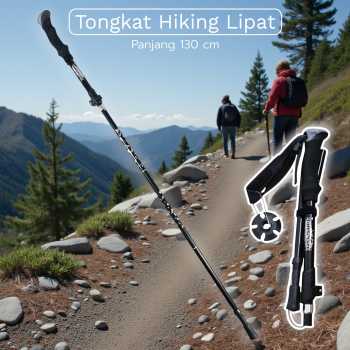 TaffSPORT Tongkat Hiking Lipat Trekking Pole Aluminium Alloy 130cm - TF13