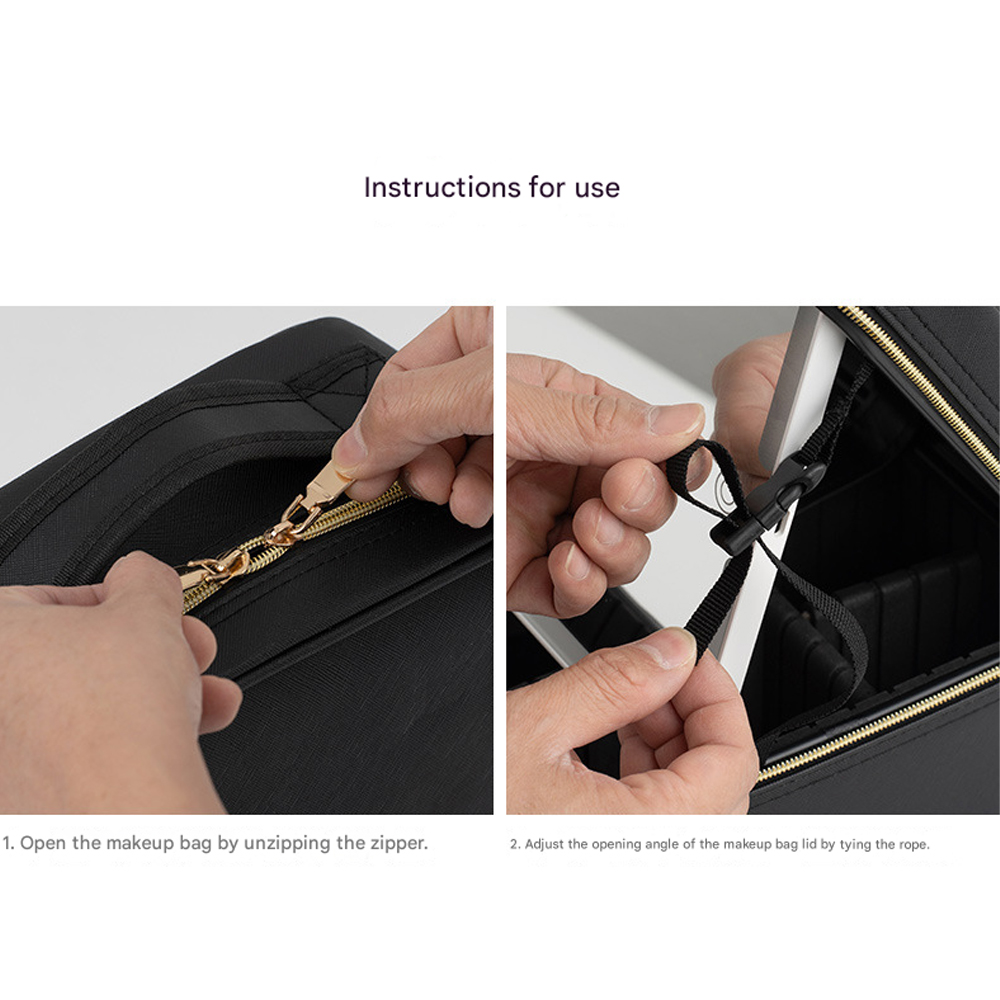 SNU Tas Organizer Make Up Kosmetik Multifungsi with Mirror 26x23x12cm V-shaped - F300 Gambar produk SNU Tas Organizer Make Up Kosmetik Multifungsi with Mirror 26x23x12cm V-shaped - F300