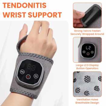 Emsense Alat Terapi Tangan Elektrik Wrist Massager Heat 4 Speed 8 Mode - HE01