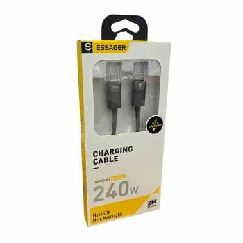 Gambar produk ESSAGER Kabel Data USB Type C to Type C PD Fast Charging Braided 5A 2M 240W - ES-X75