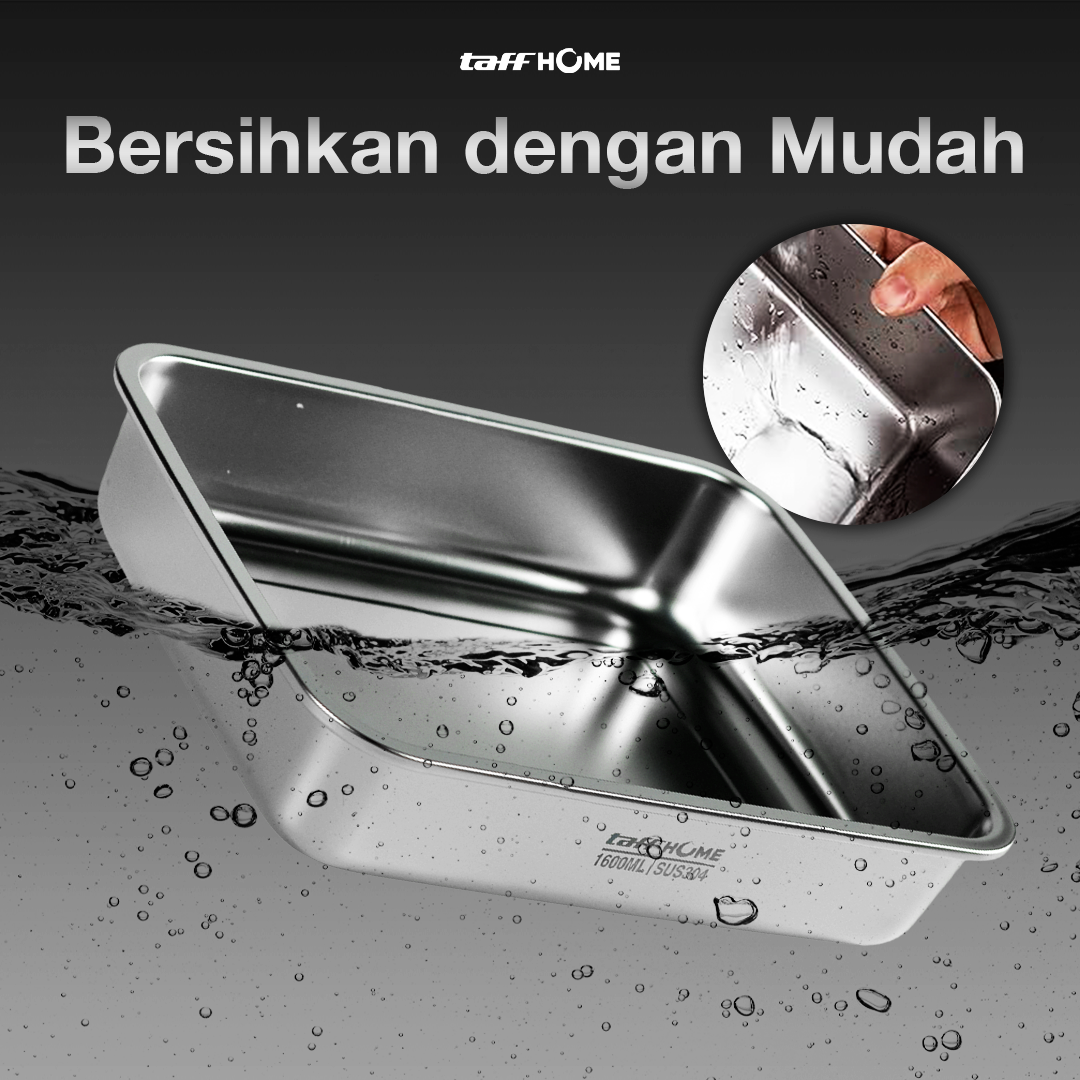 TaffHOME Kotak Makan Lunch Box Multifunction Stainless Steel 304 1600ml - AC-21 Gambar produk TaffHOME Kotak Makan Lunch Box Multifunction Stainless Steel 304 1600ml - AC-21