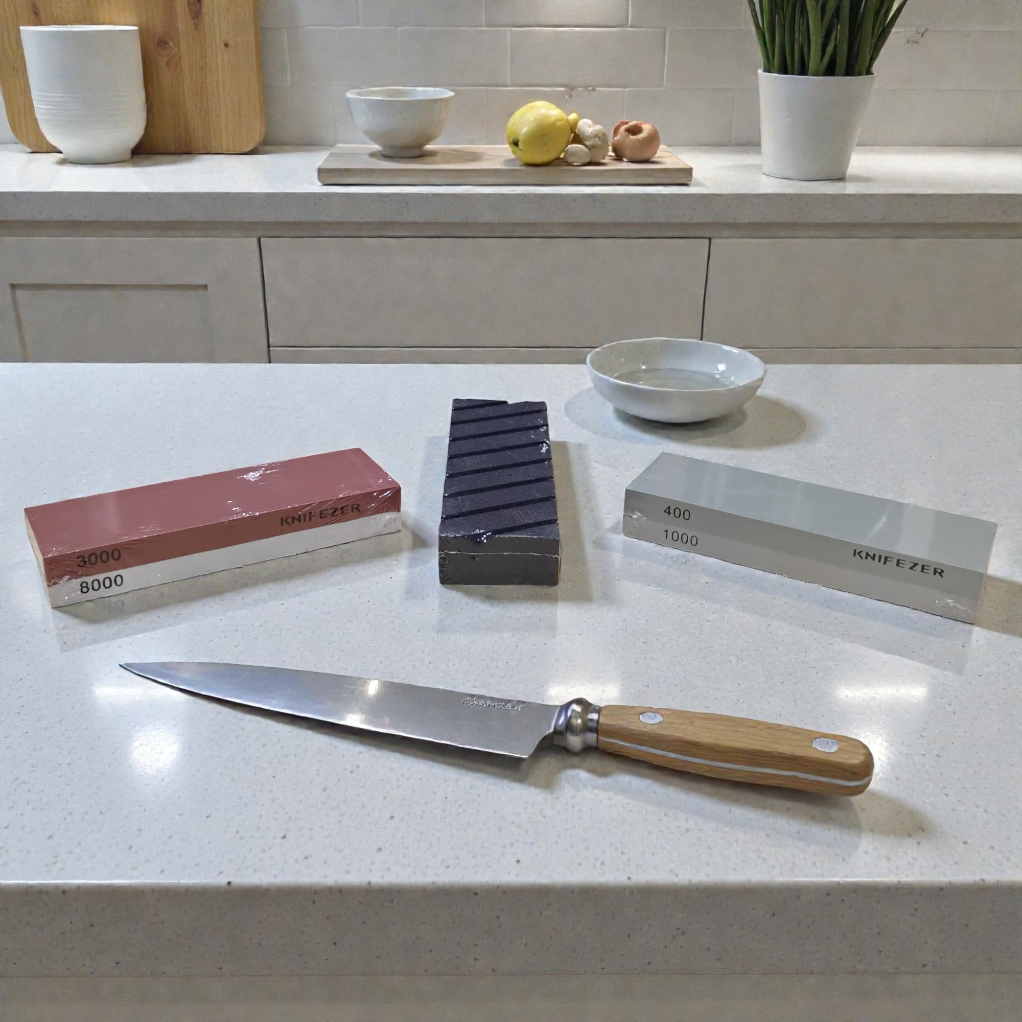 KNIFEZER Batu Pengasah Pisau Knife Sharpener 400/1000 3000/8000 2PCS - CF413 Gambar produk KNIFEZER Batu Pengasah Pisau Knife Sharpener 400/1000 3000/8000 2PCS - CF413