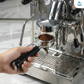 Gambar produk One Two Cups Portafilter Double Spout Stainless Steel 58mm Plastik - AL304