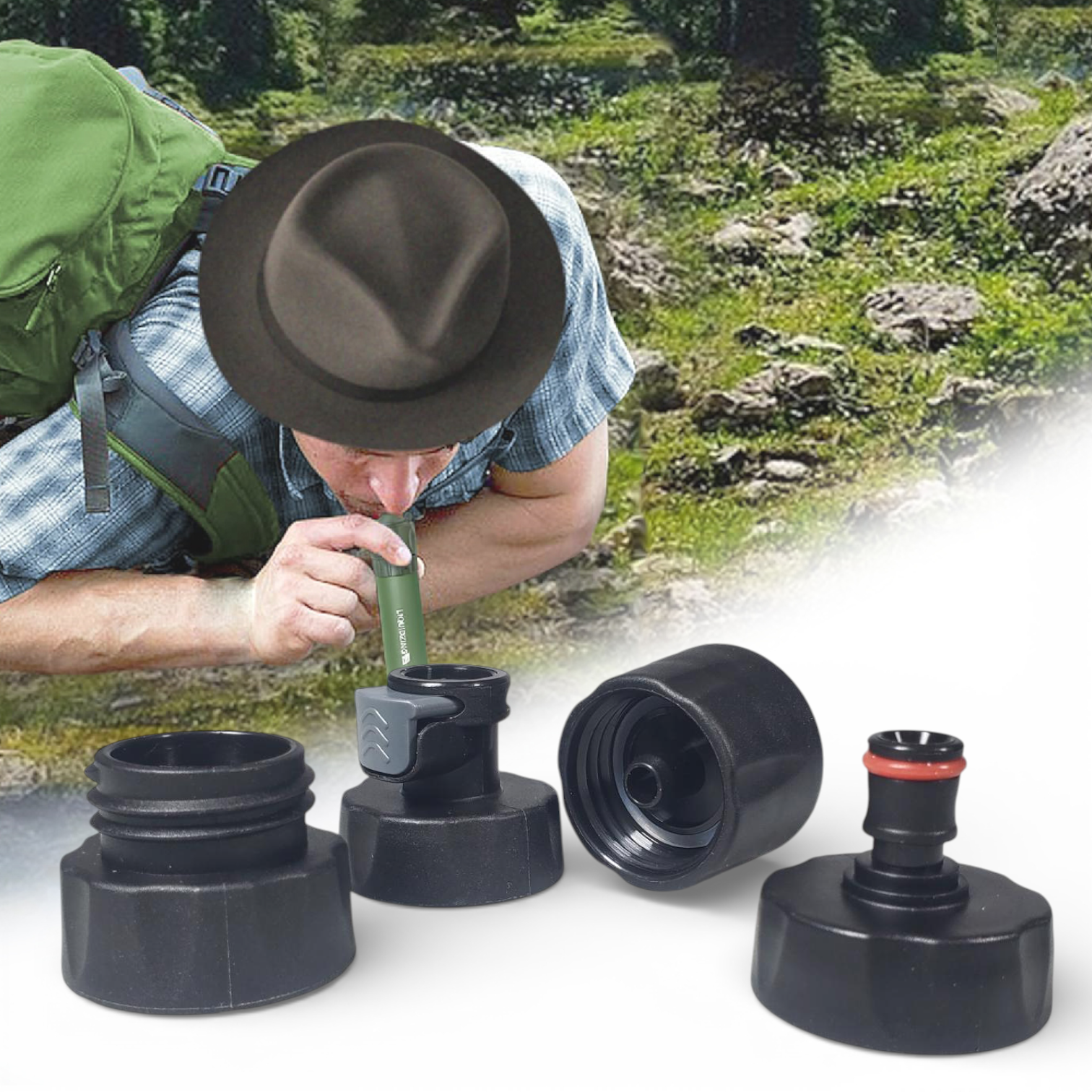 NatureNova Tutup Botol Air Minum Bottle Water Purifier Adapter 4 PCS - SP30 Gambar produk NatureNova Tutup Botol Air Minum Bottle Water Purifier Adapter 4 PCS - SP30