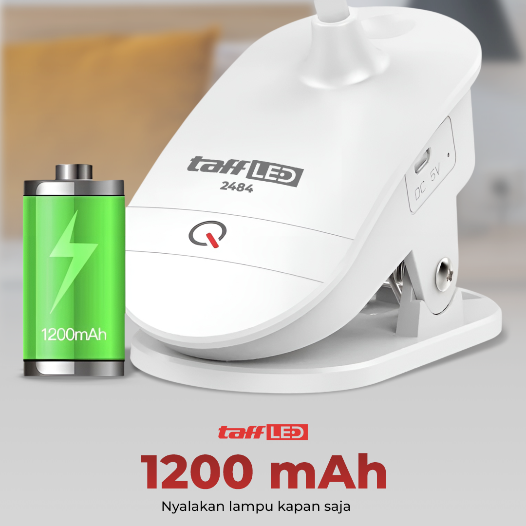 TaffLED Lampu Baca LED Clip Circle Adjustable Cool White 2W - 8102E Gambar produk TaffLED Lampu Baca LED Clip Circle Adjustable Cool White 2W - 8102E