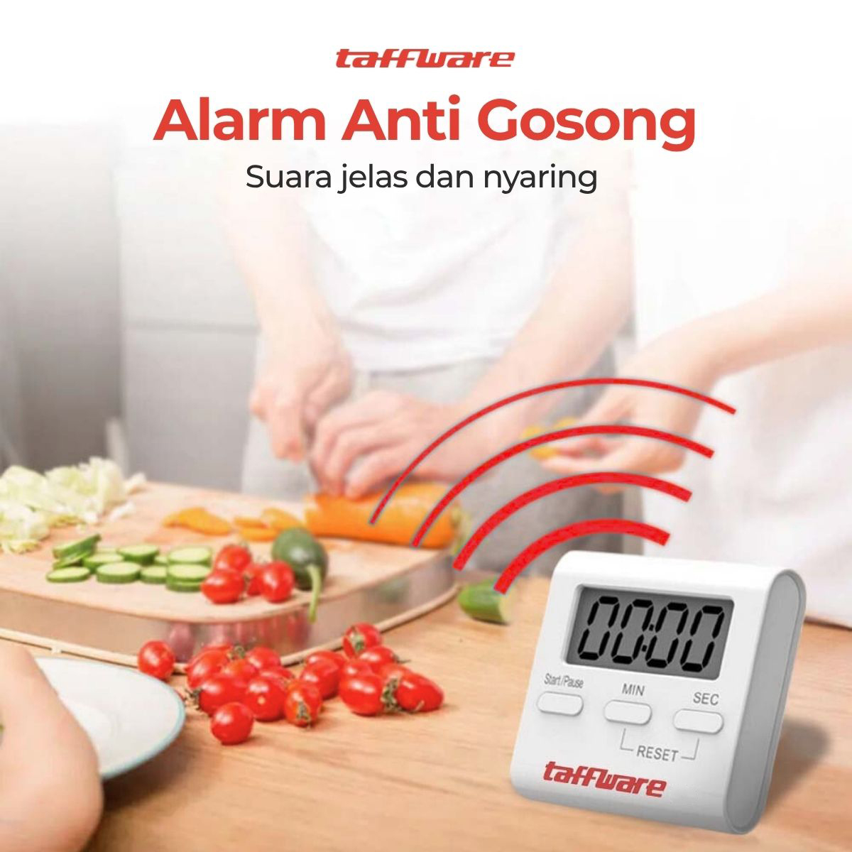 Taffware Timer Masak Dapur Countdown Digital Alarm Clock - T10 Gambar produk Taffware Timer Masak Dapur Countdown Digital Alarm Clock - T10