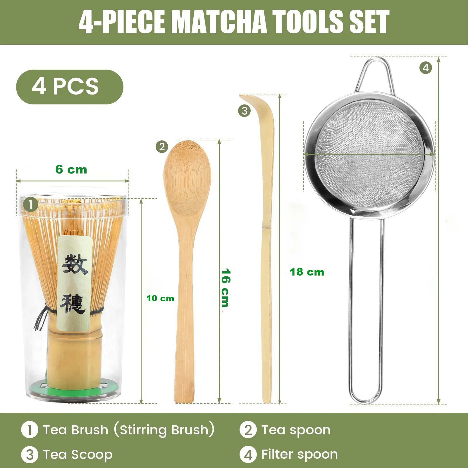 SIDIA Matcha Set Kit Chasen Chashaku Chakoshi Bamboo 68 Tangkai 4 PCS - S38 Gambar produk SIDIA Matcha Set Kit Chasen Chashaku Chakoshi Bamboo 68 Tangkai 4 PCS - S38