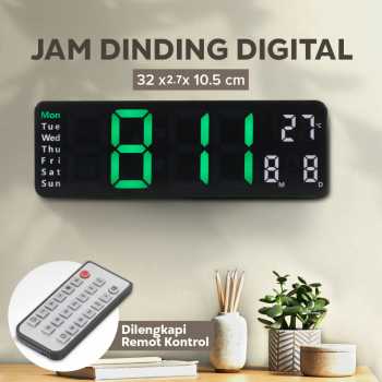 TaffHOME Jam Dinding Digital Minimalis Multifungsi with Remote - 6629