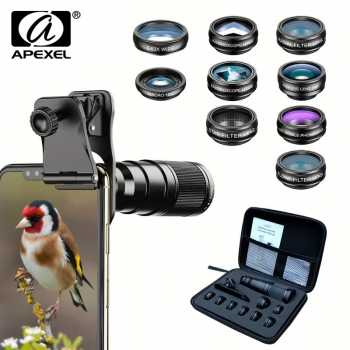 Gambar produk APEXEL 10in1 Lensa Smartphone Telephoto Wide Macro Fisheye - APL-22XDG9