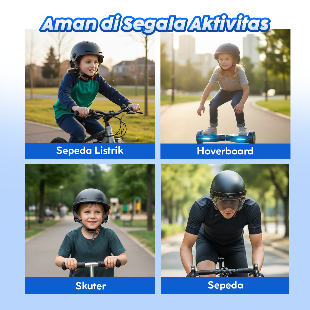 Gambar produk SPORT BIBU Helm Sepeda Skuter Motor Retro Vintage Half Face With Visor - U20