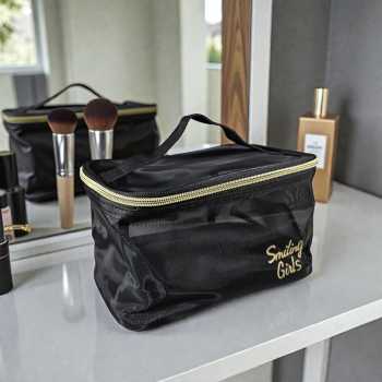 Gambar produk Smiling Girls Tas Make Up Kosmetik Transparent Mesh Storage Bag - SMG3