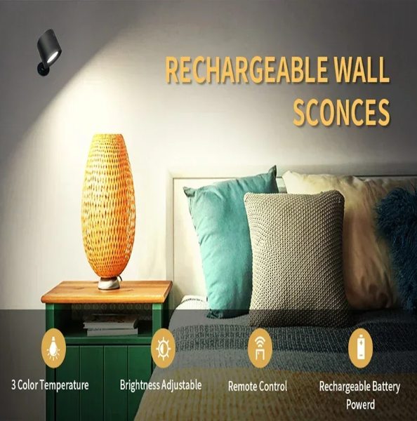 MESGET Lampu Baca Magnetik Wireless Led Spotlight Rechargeable 1800mAh - CR4 Gambar produk MESGET Lampu Baca Magnetik Wireless Led Spotlight Rechargeable 1800mAh - CR4