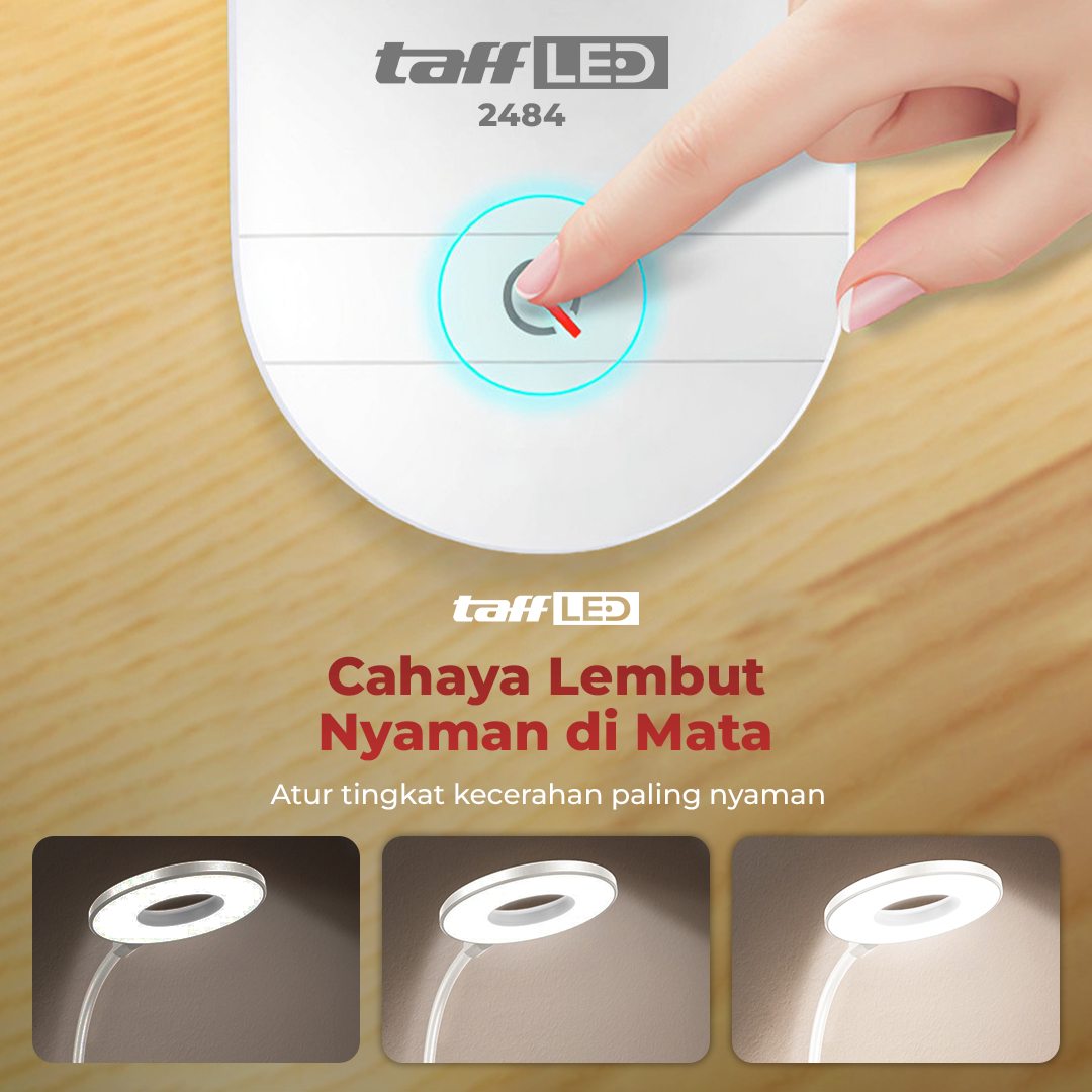 TaffLED Lampu Baca LED Clip Circle Adjustable Cool White 2W - 8102E Gambar produk TaffLED Lampu Baca LED Clip Circle Adjustable Cool White 2W - 8102E