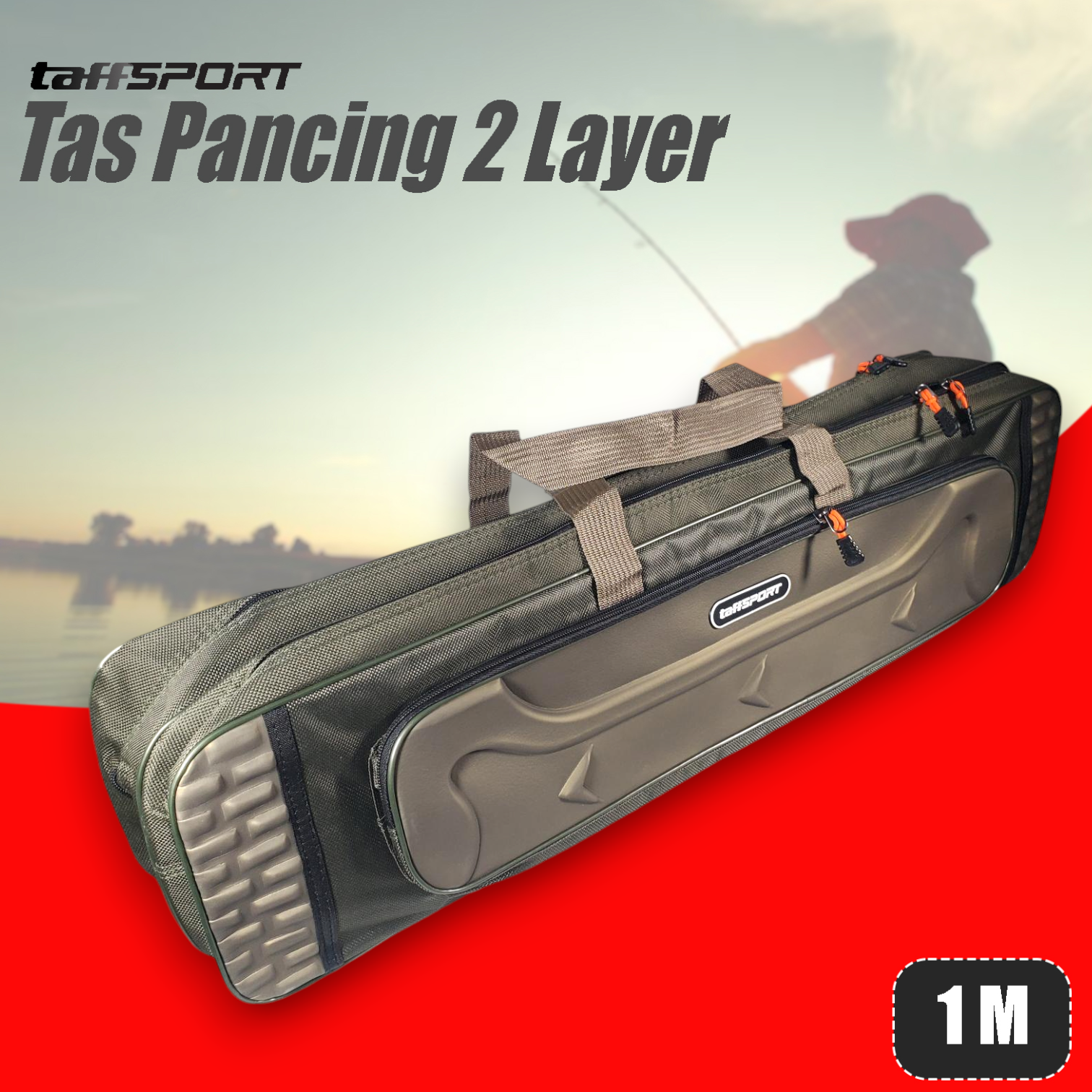 TaffSPORT Tas Pancing Multifunction Fishing Bag 1680D Oxford 2 Layer 1M - D200 Gambar produk TaffSPORT Tas Pancing Multifunction Fishing Bag 1680D Oxford 2 Layer 1M - D200