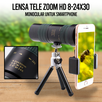 Gambar produk APEXEL Lensa Kamera Smartphone Telephoto Zoom HD 8-24X30 Monocular - APL-8-24X30