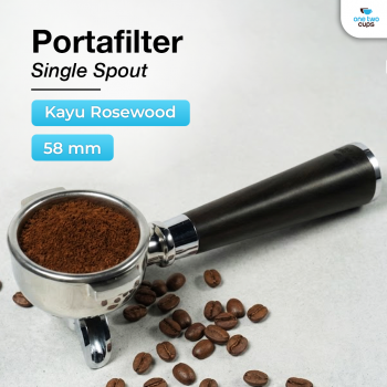 One Two Cups Portafilter Single Spout Stainless Steel 58mm - AL304