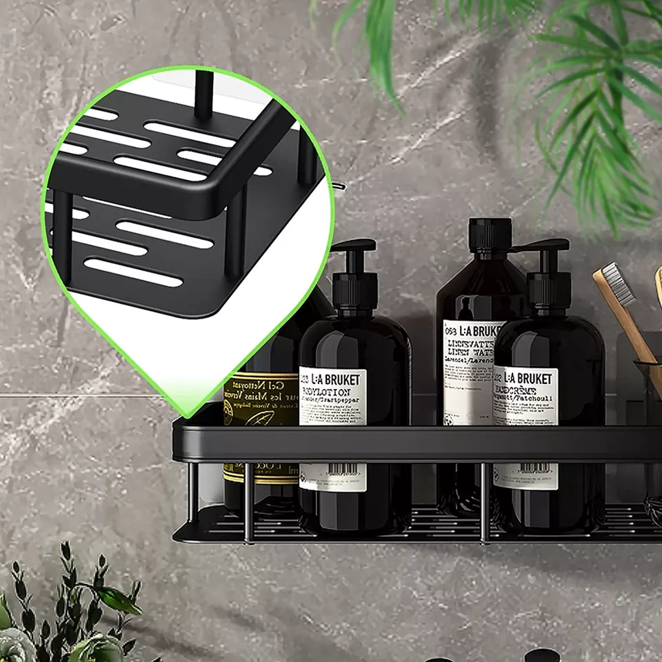 DIANZI Rak Gantung Kamar Mandi Bathroom Organizer Rack Aluminium - D32 Gambar produk DIANZI Rak Gantung Kamar Mandi Bathroom Organizer Rack Aluminium - D32