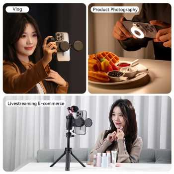 Gambar produk CRYLUX Ring Light LED Magnetic 3in1 Color Flip Design 400mAh 2W - W50
