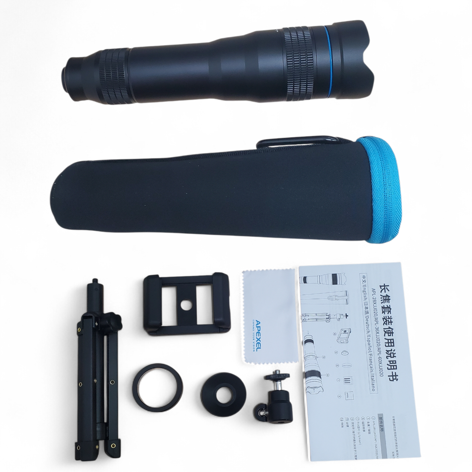 APEXEL Lensa Smartphone Telephoto Monocular Zoom 36X with Tripod - APL-JS36XJJ020 Gambar produk APEXEL Lensa Smartphone Telephoto Monocular Zoom 36X with Tripod - APL-JS36XJJ020