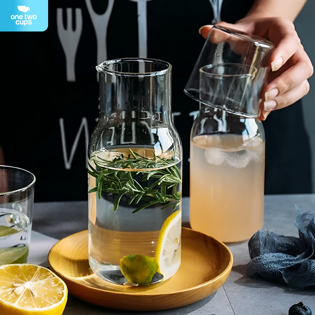 One Two Cups Set Teko Gelas Kaca Kopi Teh 1 Pitcher 1 Cup Minimalist Small 360ml - 0007G-C Gambar produk One Two Cups Set Teko Gelas Kaca Kopi Teh 1 Pitcher 1 Cup Minimalist Small 360ml - 0007G-C