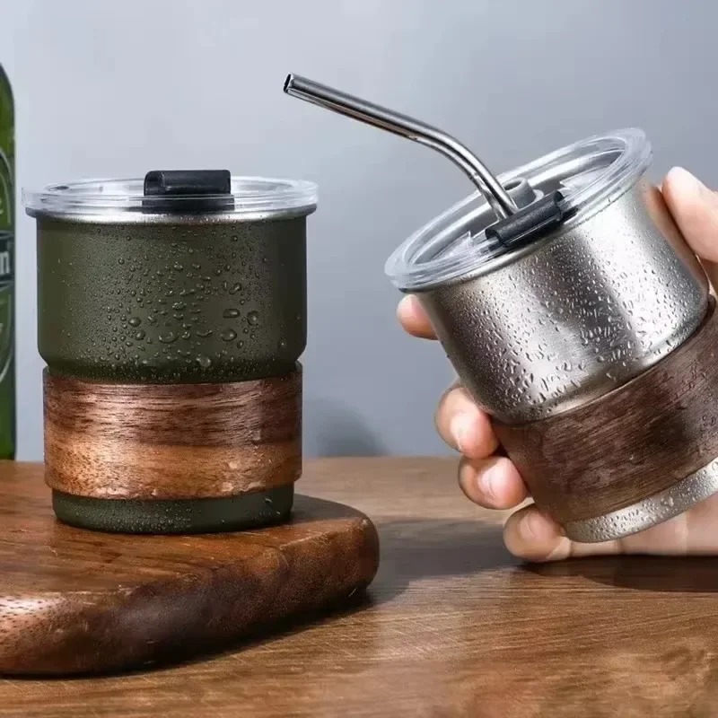 JUMPINJOK Gelas Kopi Tumbler Glass Cup Lid Bamboo Cover 300ml - HD-15 Gambar produk JUMPINJOK Gelas Kopi Tumbler Glass Cup Lid Bamboo Cover 300ml - HD-15