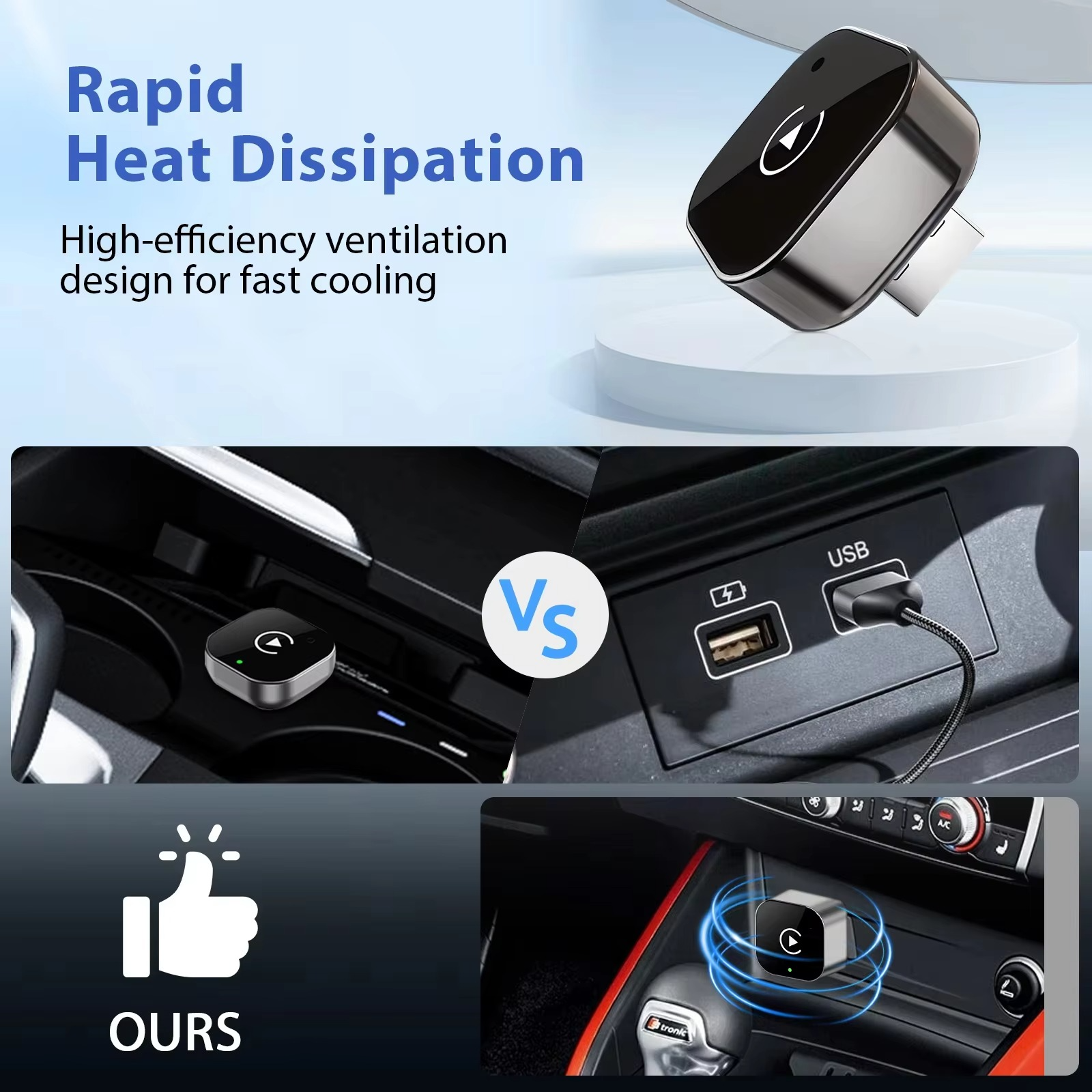 XUDA USB Dongle Wireless CarPlay Android Auto Cortex-A7 WiFi 5.8GHz - A70 Gambar produk XUDA USB Dongle Wireless CarPlay Android Auto Cortex-A7 WiFi 5.8GHz - A70