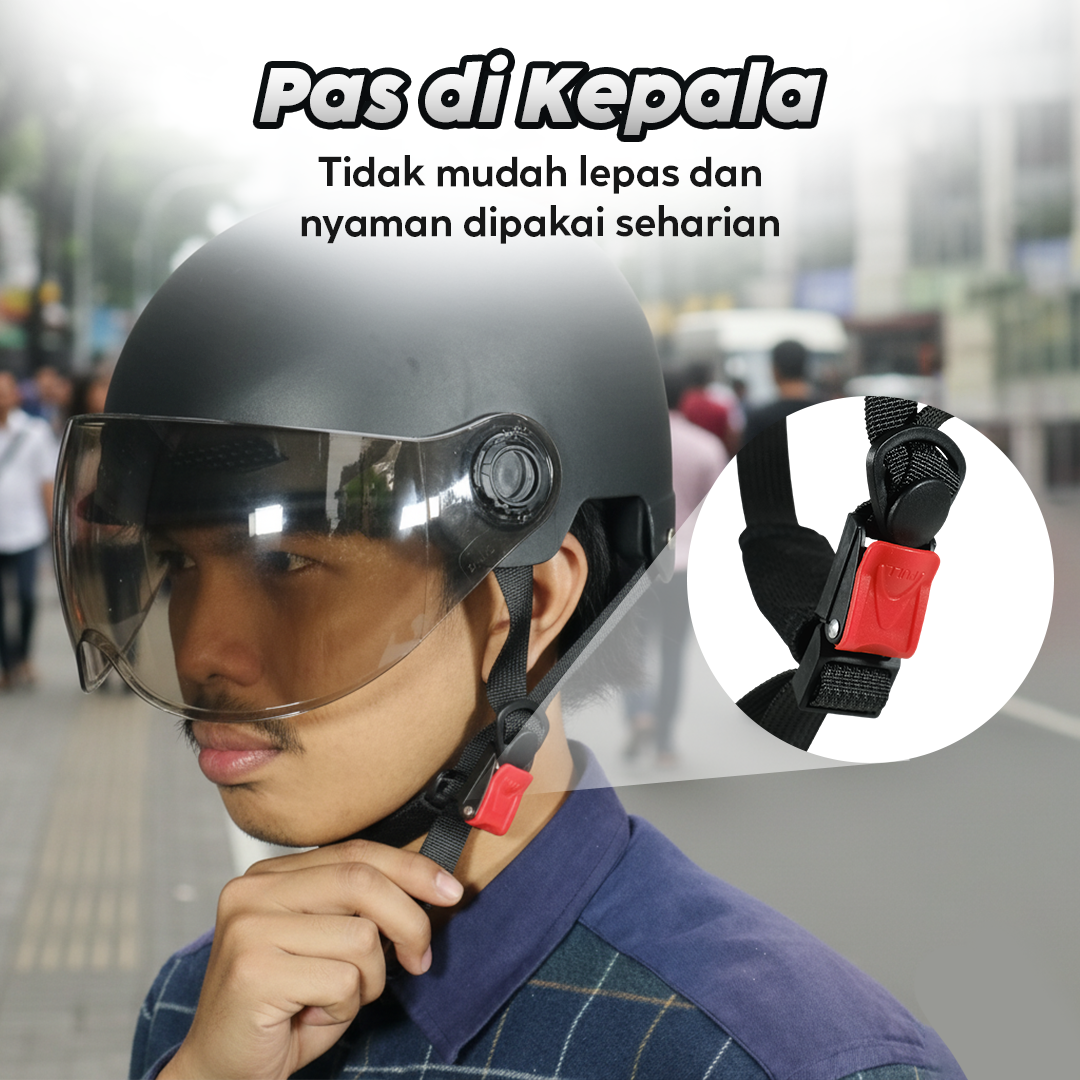 Lamgool Helm Sepeda Skuter Retro Motorcycle Helmet with Visor - U10 Gambar produk Lamgool Helm Sepeda Skuter Retro Motorcycle Helmet with Visor - U10