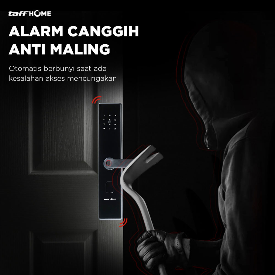 TaffHOME Smart Door Lock Fingerprint Password Bluetooth Card TTLock - B09TT Gambar produk TaffHOME Smart Door Lock Fingerprint Password Bluetooth Card TTLock - B09TT